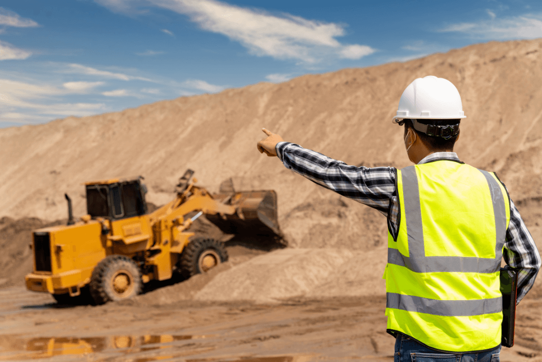 A person assessing the work site.